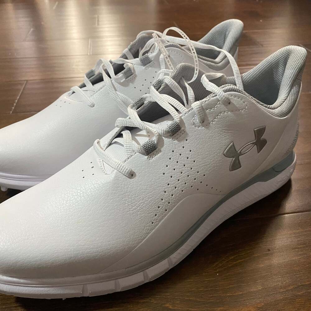 Under Armour Men's UA Drive Fade Spikeless Golf Shoes - White/Silver